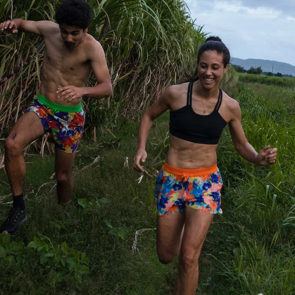 Women's 3in AFO Middle Short - Blue Floral Collage 8 Women's 3in AFO Middle Short - Blue Floral Collage - Image 6