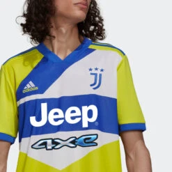 ADIDAS Juventes 21/22 3rd Jersey - Shock Yellow/Hi Res Blue -Optimal Sportswear Store Juventus 21 22 Third Jersey Yellow GS1439 43 detail