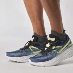 Salomon Men's Aero Blaze Running Shoe- Blue Ashes/Sunny Lime/Dark Sapphire- Regular (D) -Optimal Sportswear Store L47049200 7481c5f43c36e4a91ce83cf343a3c47e