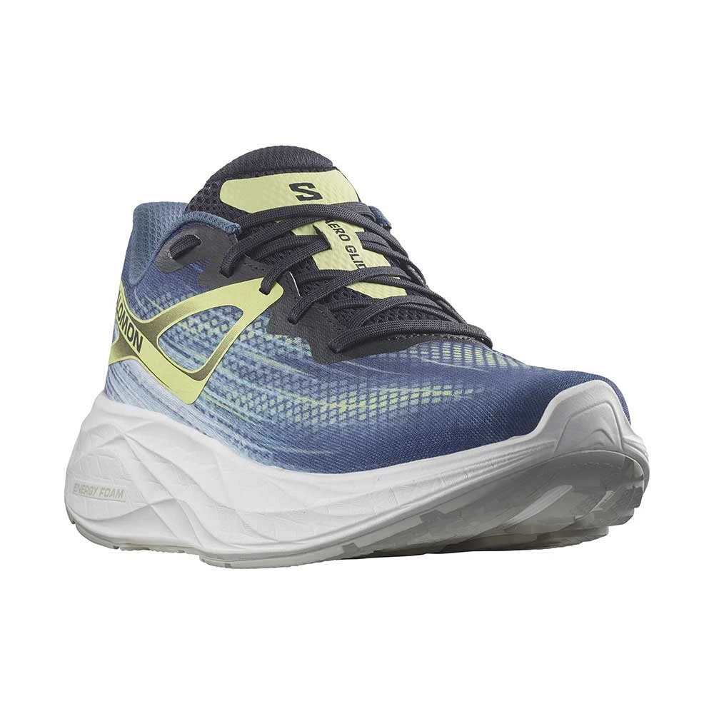 Salomon Men's Aero Glide Running Shoe- Blue Ashes/Dark Sapphire/Sunny Lime- Regular (D) 4 Salomon Men's Aero Glide Running Shoe- Blue Ashes/Dark Sapphire/Sunny Lime- Regular (D) - Image 2
