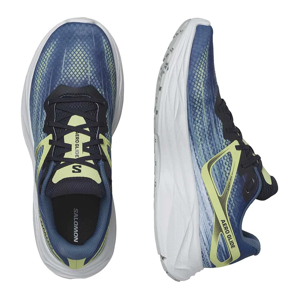 Salomon Men's Aero Glide Running Shoe- Blue Ashes/Dark Sapphire/Sunny Lime- Regular (D) 7 Salomon Men's Aero Glide Running Shoe- Blue Ashes/Dark Sapphire/Sunny Lime- Regular (D) - Image 5