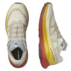 Salomon Men's Ultra Glide 2 Trail Running Shoe - Rainy Day/Freesia/Hot Sauce - Regular (D) -Optimal Sportswear Store L47212200 10 GHO ULTRA GLIDE 2Rainy Day Freesia Hot Sauce