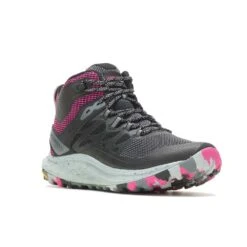 Merrell Women's Antora 3 Mid Waterproof Boot - Black/Fuchsia - Regular (B) -Optimal Sportswear Store MRLW J067582 WHT 020722 S23 045