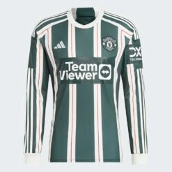 ADIDAS Men's Manchester United 23/24 Long Sleeve Away Jersey - Green Night/ Core White/ Active Maroon 9 ADIDAS Men's Manchester United 23/24 Long Sleeve Away Jersey - Green Night/ Core White/ Active Maroon -Optimal Sportswear Store Manchester United 23 24 Long Sleeve Away Jersey Green IA7223 01 laydown