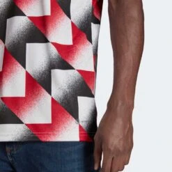 Men's Adidas Manchester United 22/23 Pre Match Shirt - White/Real Red -Optimal Sportswear Store Manchester United Pre Match Jersey White H56682 42 detail