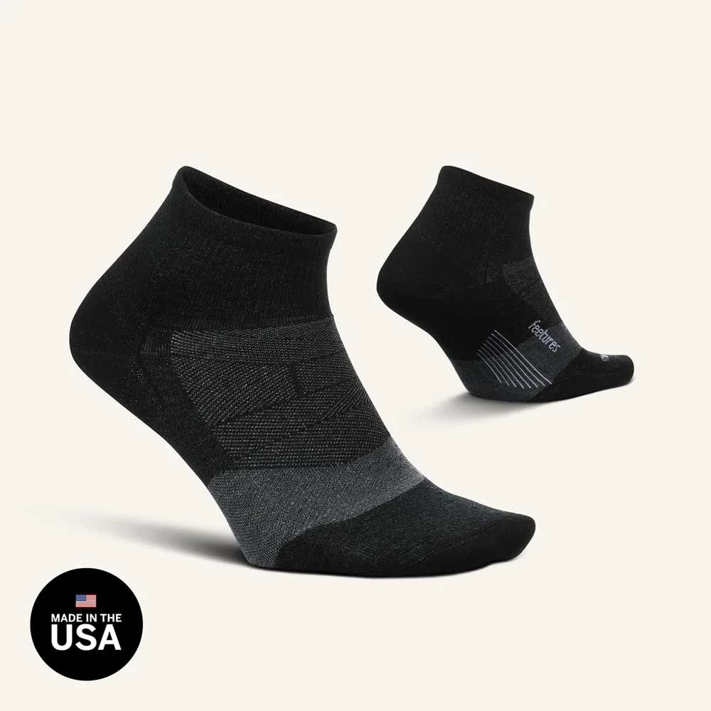 Feetures Unisex Merino 10 Cushion Quarter Socks- Charcoal 4 Feetures Unisex Merino 10 Cushion Quarter Socks- Charcoal - Image 2