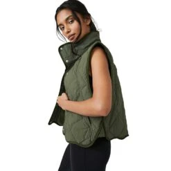 Women's Quinn Quilted Puffer Vest - Everglades -Optimal Sportswear Store OB1360548 3352 b