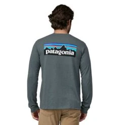 Patagonia Men's Long-Sleeved P-6 Logo Responsibili-Tee - Nouveau Green -Optimal Sportswear Store POS WBF23 38518 NUVG JF2