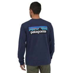 Patagonia Men's Long Sleeved P-6 Logo Responsibili-Tee Shirt - Classic Navy -Optimal Sportswear Store POS WBS20 38518 CNY MK2