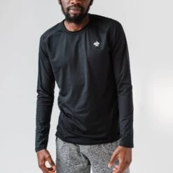 Men's EZ Tee Perf Long Sleeve Top - Black