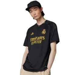ADIDAS Men's REAL Madrid 3rd Jersey - Black 9 ADIDAS Men's REAL Madrid 3rd Jersey - Black -Optimal Sportswear Store Real Madrid 23 24 Third Jersey Black IN9846 HM1