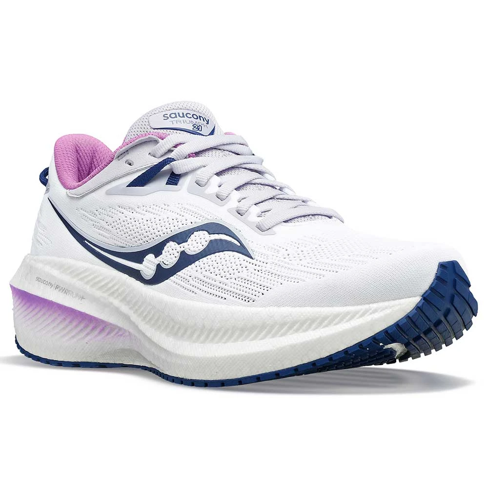 Saucony Women's Triumph 21 Running Shoe - White/Indigo - Regular (B) 4 Saucony Women's Triumph 21 Running Shoe - White/Indigo - Regular (B) - Image 2