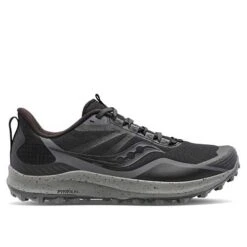 Saucony Men's Peregrine 12 Trail Running Shoe - Black/Charcoal - Regular (D)
