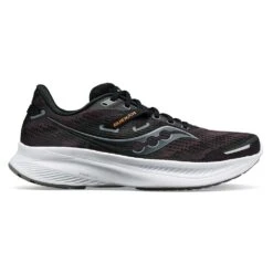 Saucony Men's Guide 16 Running Shoe- Black/White- Regular (D)
