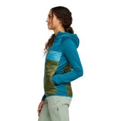 Cotopaxi Women's Capa Insulated Hooded Jacket - Gulf/Pine 21 Cotopaxi Women's Capa Insulated Hooded Jacket - Gulf/Pine -Optimal Sportswear Store S23 W Capa Hybrid Insulated Hooded Jacket Gulf Pine 5