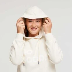 Cotopaxi Women's Do Good Organic Crop Pullover Hoodie - Bone -Optimal Sportswear Store S23 W Do Good Organic Crop Sweatshirt Bone 5