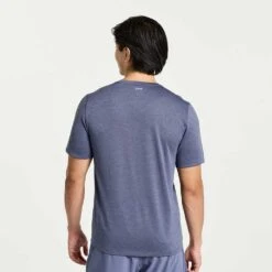 Saucony Men's Stopwatch Short Sleeve Shirt - Horizon Heather 7 Saucony Men's Stopwatch Short Sleeve Shirt - Horizon Heather -Optimal Sportswear Store SAM800278 HZH 2