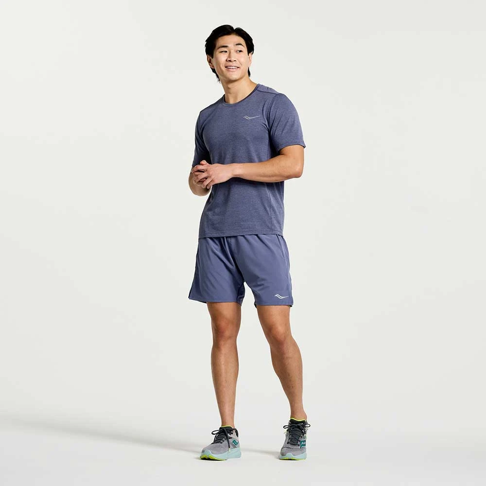 Saucony Men's Stopwatch Short Sleeve Shirt - Horizon Heather 4 Saucony Men's Stopwatch Short Sleeve Shirt - Horizon Heather - Image 2