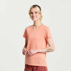 Saucony Women's Stopwatch Short Sleeve Shirt - Zenith Heather