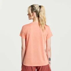 Saucony Women's Stopwatch Short Sleeve Shirt - Zenith Heather 8 Saucony Women's Stopwatch Short Sleeve Shirt - Zenith Heather -Optimal Sportswear Store SAW800370 ZEH 2