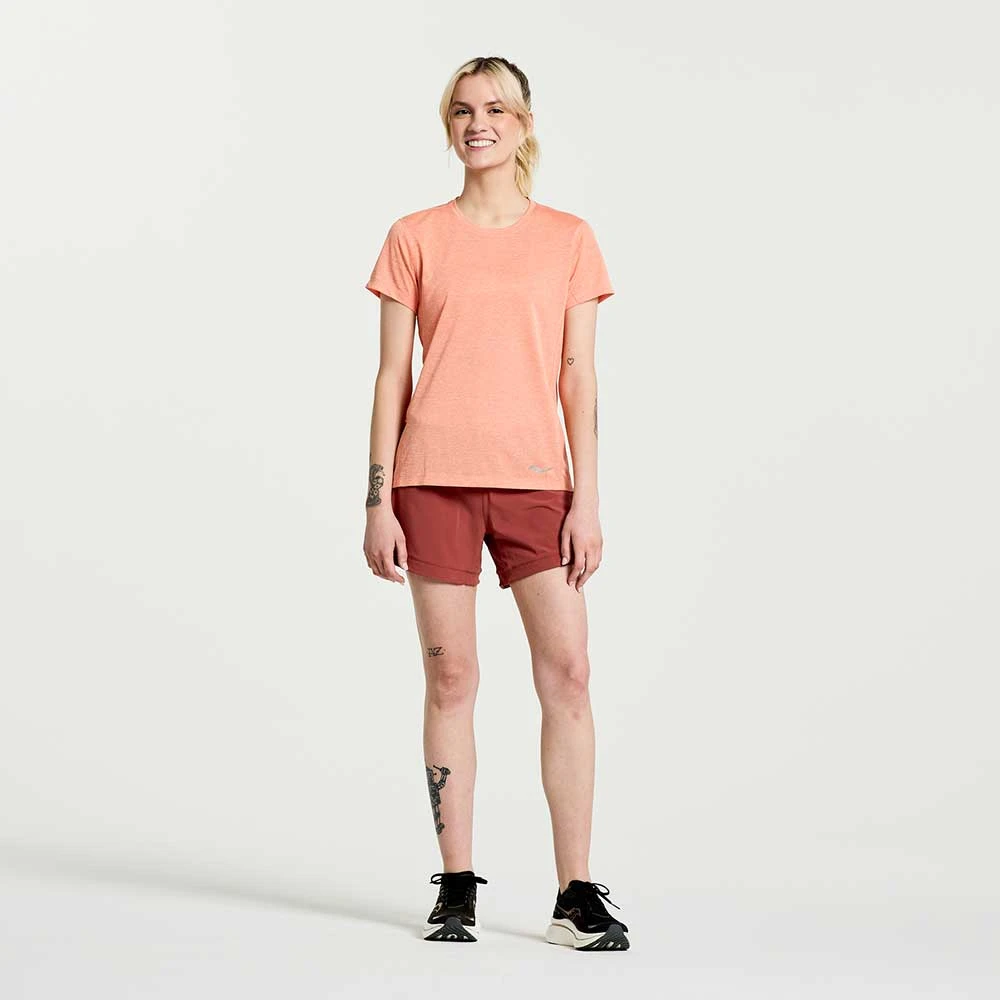 Saucony Women's Stopwatch Short Sleeve Shirt - Zenith Heather 4 Saucony Women's Stopwatch Short Sleeve Shirt - Zenith Heather - Image 2