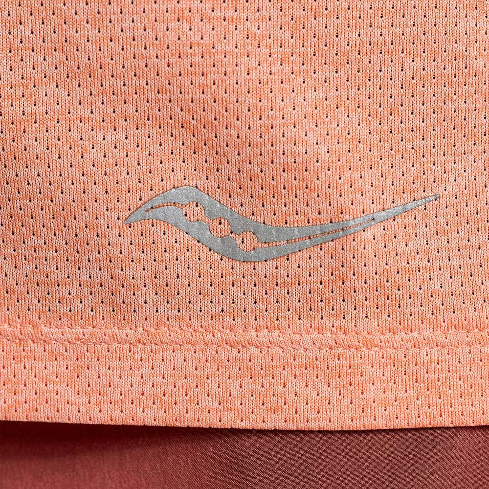 Saucony Women's Stopwatch Short Sleeve Shirt - Zenith Heather 6 Saucony Women's Stopwatch Short Sleeve Shirt - Zenith Heather - Image 4