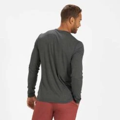 Vuori Men's Long Sleeve Ease Performance Henley - Charcoal Heather -Optimal Sportswear Store V194HCC 3 b2d6a52b 5f82 4536 827d 8da4781a3d9f 1200x crop center jpg