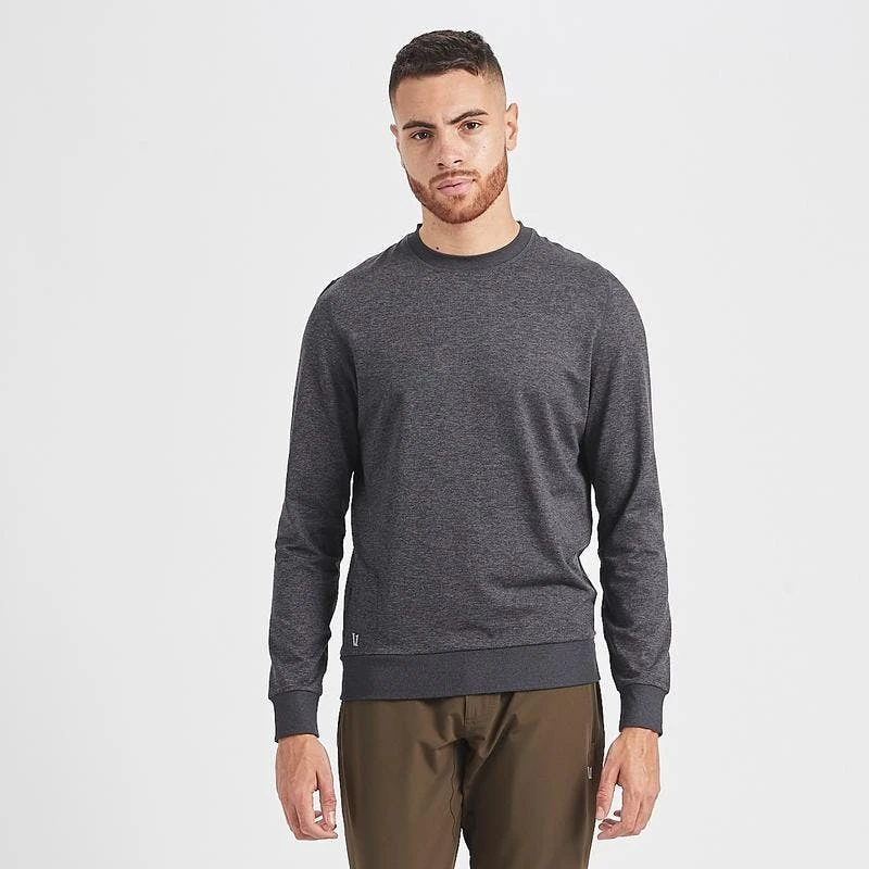 Vuori Men's Ponto Performance Crew - Charcoal Heather 4 Vuori Men's Ponto Performance Crew - Charcoal Heather - Image 2
