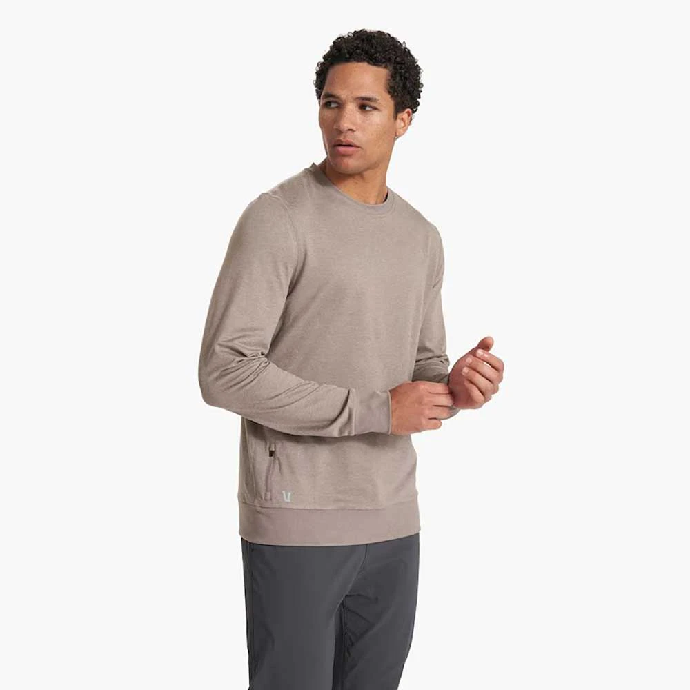 Vuori Men'sPonto Performance Crew - Walnut Heather 6 Vuori Men'sPonto Performance Crew - Walnut Heather - Image 4