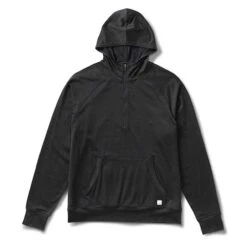 Vuori Men's Ponto Performance 1/2 Zip Hoodie - Black Heather