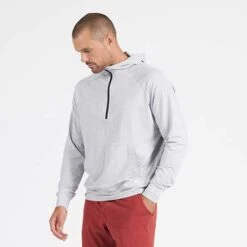 Vuori Men's Ponto Performance 1/2 Zip Hoodie - Platinum Heather -Optimal Sportswear Store V244HPT 2 2048x d298a89d 245a 4e8b 95fa fe9164607338