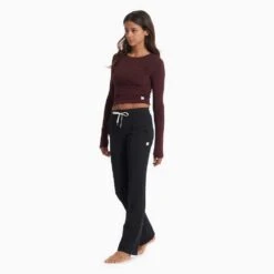 Vuori Women's Halo Wide Leg Flair Pant - Black -Optimal Sportswear Store VW425BLK 03818 CO22 1200x crop center jpg