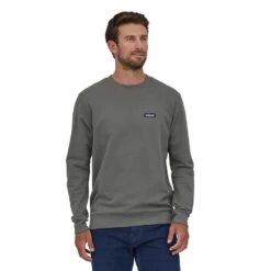 Patagonia Men's Regenerative Organic Certified Cotton Crewneck Sweatshirt - Noble Grey -Optimal Sportswear Store WBF22 26346 NGRY TM1