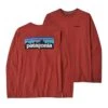 Patagonia Men's Long-Sleeved P-6 Logo Responsibili-Tee - Burl Red