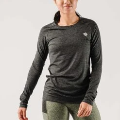 Women's EZ Tee Long Sleeve Top - Black Charcoal