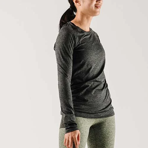 Women's EZ Tee Long Sleeve Top - Black Charcoal 4 Women's EZ Tee Long Sleeve Top - Black Charcoal - Image 2
