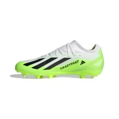 ADIDAS Unisex X Crazyfast .3 FG Cleats- Cloud White / Core Black / Lucid Lemon- Regular (D) -Optimal Sportswear Store X Crazyfast.3 Firm Ground Cleats White HQ4534 06 standard