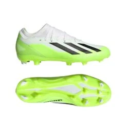 ADIDAS Unisex X Crazyfast .3 FG Cleats- Cloud White / Core Black / Lucid Lemon- Regular (D) -Optimal Sportswear Store X Crazyfast.3 Firm Ground Cleats White HQ4534 22 model