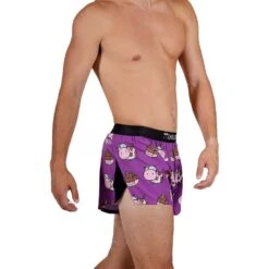 Men's Choccy Cows 2" Split Short - Choccy Cows -Optimal Sportswear Store chicknlegs mens choccy cows 2 inch split running shorts side view