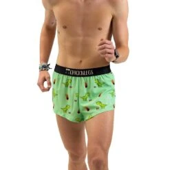 Men's Dino-Sore 2" Split Short - Dino-Sore -Optimal Sportswear Store chicknlegs mens dino sore split running shorts front