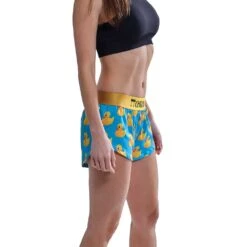 Women's Rubber Ducky 1.5" Split Short - Rubber Ducky 9 Women's Rubber Ducky 1.5" Split Short - Rubber Ducky -Optimal Sportswear Store chicknlegs womens rubber ducky 1.5 inch split running shorts side