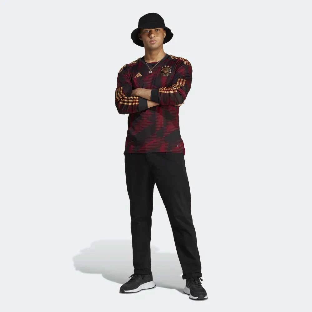 ADIDAS Men's Germany 2022 Away Long Sleeve Jersey - Black 6 ADIDAS Men's Germany 2022 Away Long Sleeve Jersey - Black - Image 4