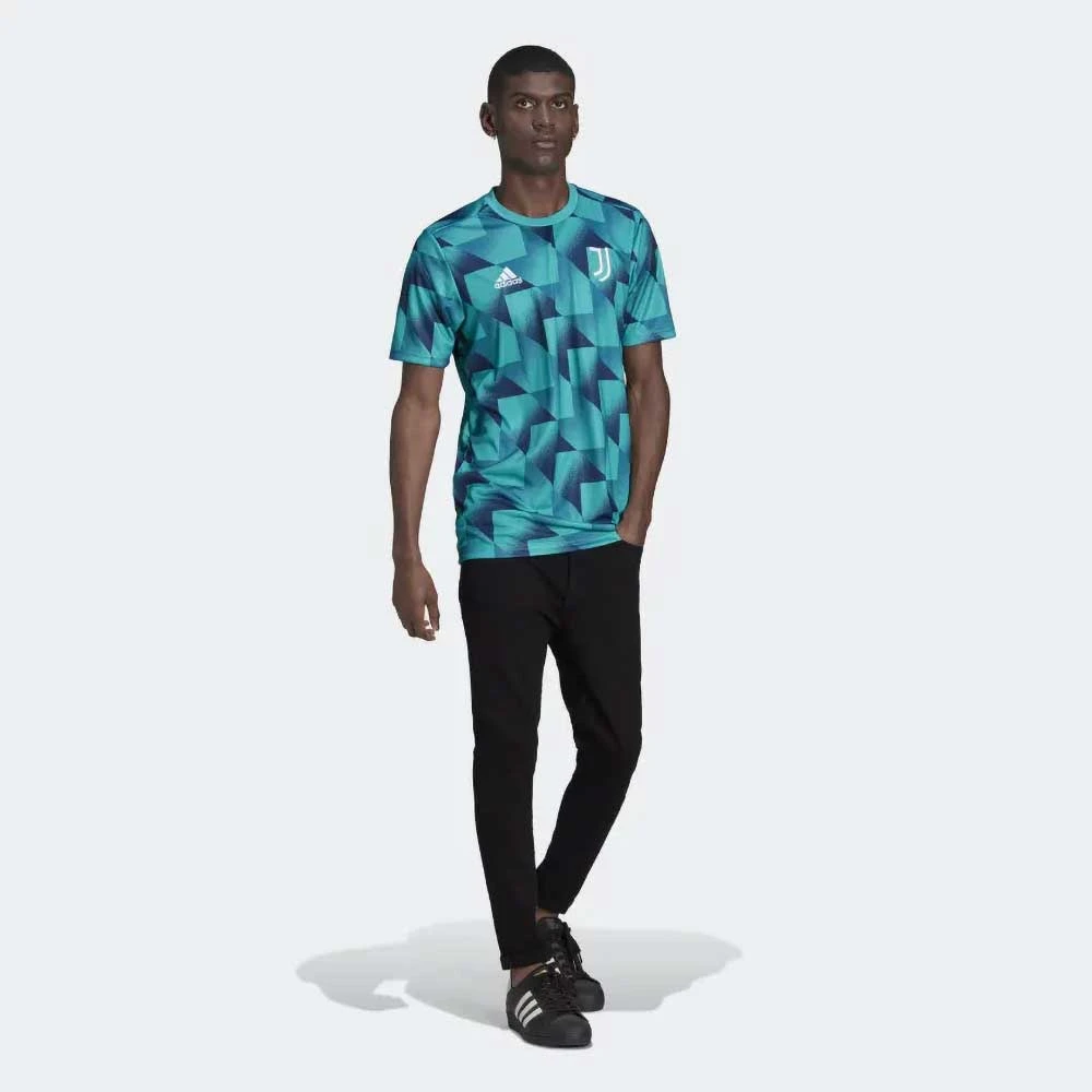ADIDAS Men's Juventus 22/23 Pre Match Shirt - Hi-Res Aqua/Active Teal 5 ADIDAS Men's Juventus 22/23 Pre Match Shirt - Hi-Res Aqua/Active Teal - Image 3
