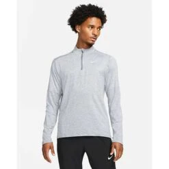 Men's Nike DriFIT Element 1/2 Zip Running Top - Smoke Grey/Grey Fog/Reflective Silver -Optimal Sportswear Store dri fit element mens 1 4 zip running top q04tXT
