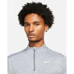 Men's Nike DriFIT Element 1/2 Zip Running Top - Smoke Grey/Grey Fog/Reflective Silver -Optimal Sportswear Store dri fit element mens 1 4 zip running top q04tXT 2