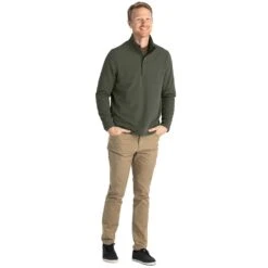 Men's Gridback Fleece Snap Pullover - Dark Olive -Optimal Sportswear Store gridback fleece pullover dark olive men 4