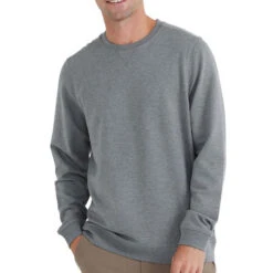 Men's Bamboo Heritage Fleece Crew - Heather Graphite