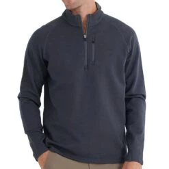 Men's Bamboo Heritage Fleece Quarter Zip - Graphite