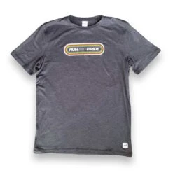 Run With Pride Perf Tech SS - Heather Black/Multi/Dark Gray Woven Gazelle Patch