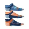 Saucony Men's Inferno Merino Wool No Show Tab Socks - Orange/Blue -3-pack -Optimal Sportswear Store merino no show